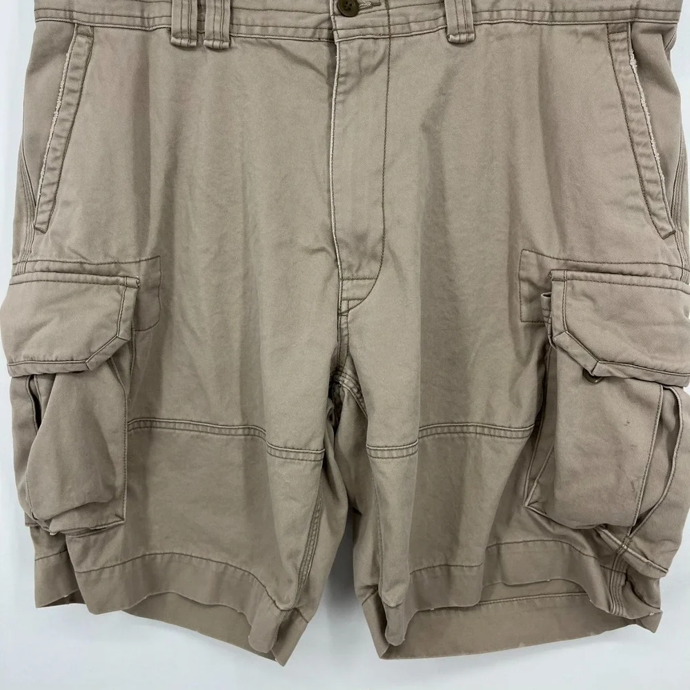 Polo Ralph Lauren Cargo Shorts Men's Size 40 Beige 100% Cotton‎ Pockets Vtg Y2K